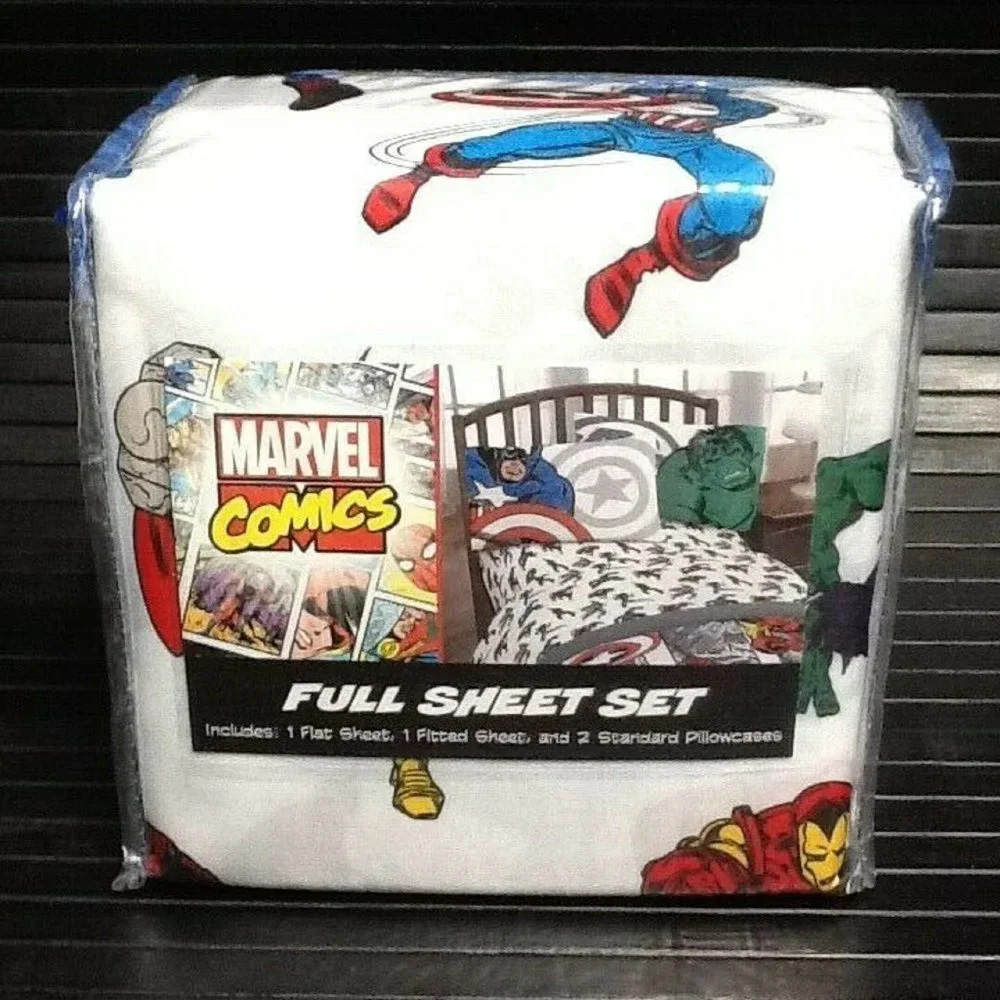 new Marvel Comics FULL Sheet Set Capt America, Incredible Hulk, Spider-Man, Thor